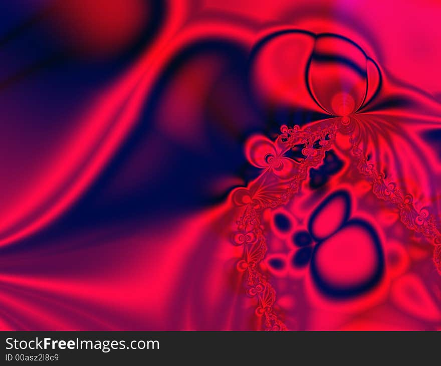 Red and Blue Abstract Fractal Pattern Background