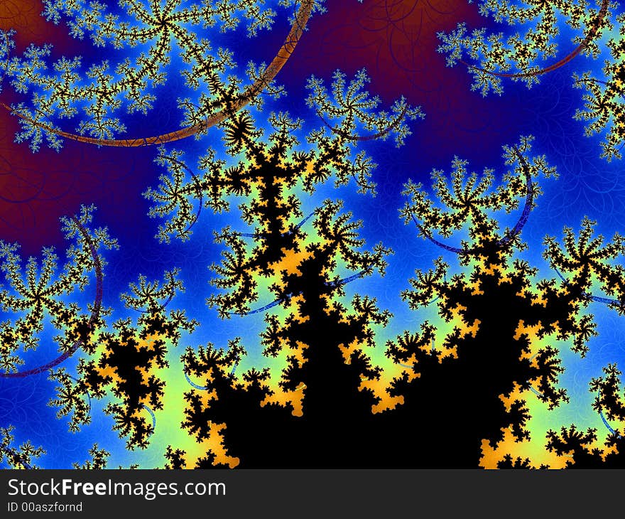 Blue Snowflake Abstract Fractal