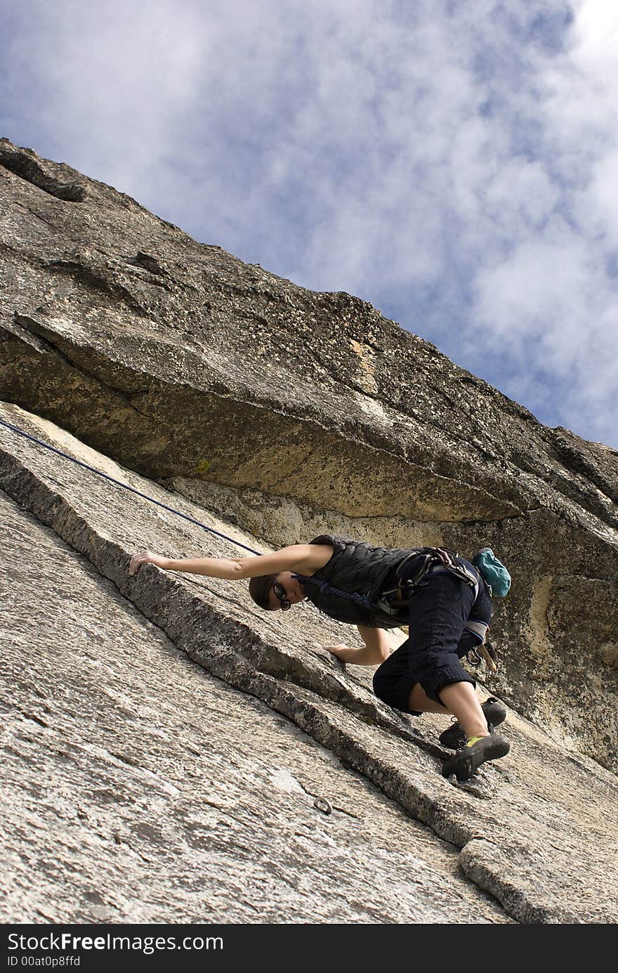 Yosemite National Park rock climbing on Wawona Dome. Yosemite National Park rock climbing on Wawona Dome.