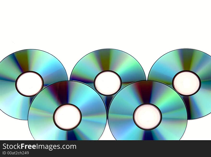 Bunch of cd's, isolated on white background