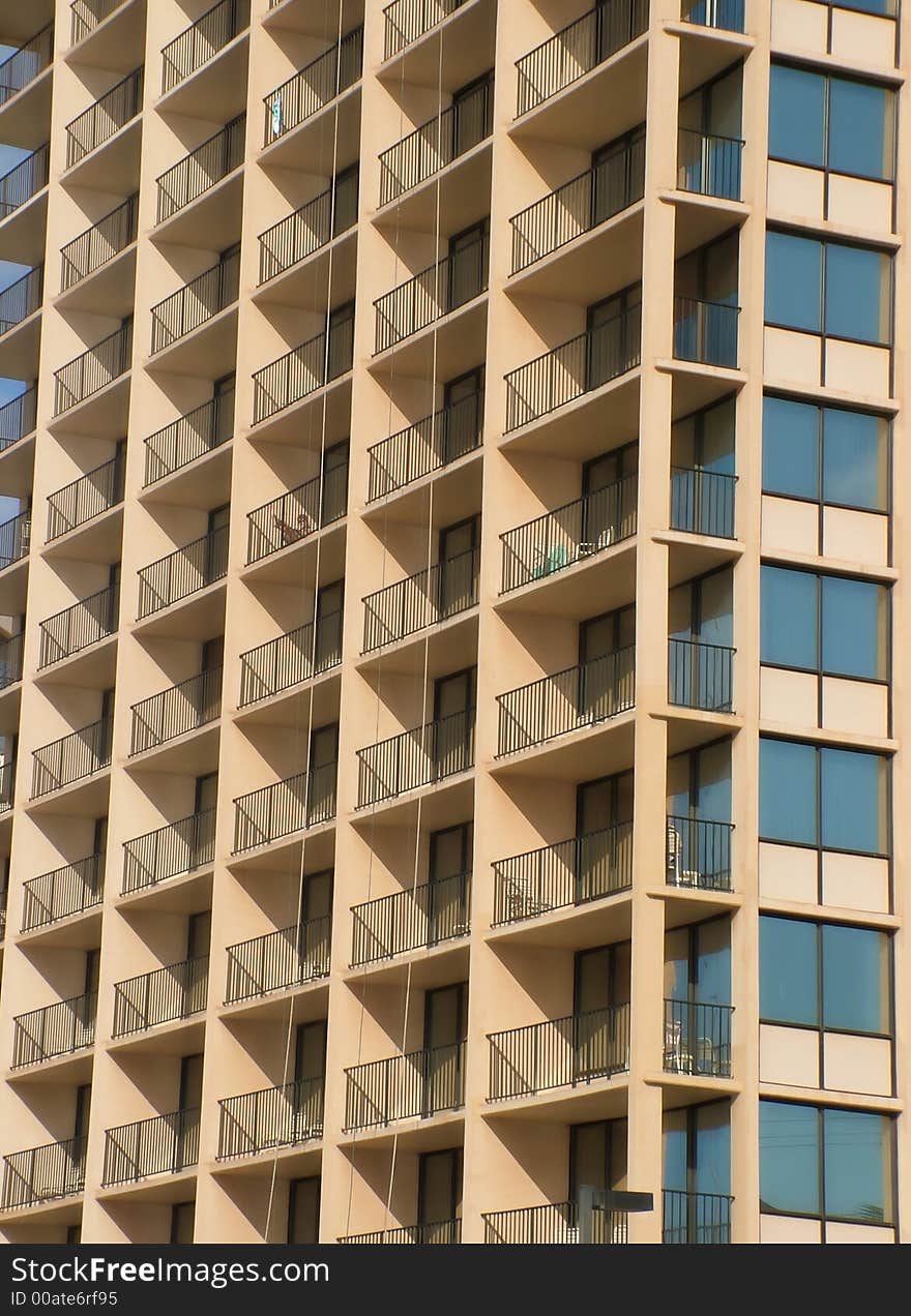 View of beachfront balconies or condos