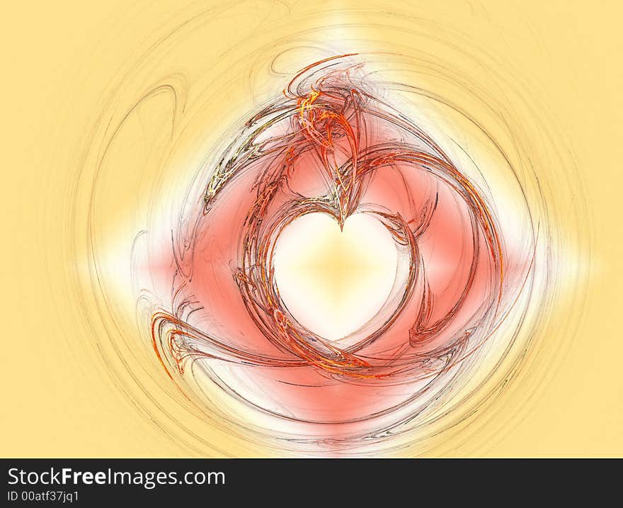 Heart of love in a circle on pastel gradient background. Heart of love in a circle on pastel gradient background