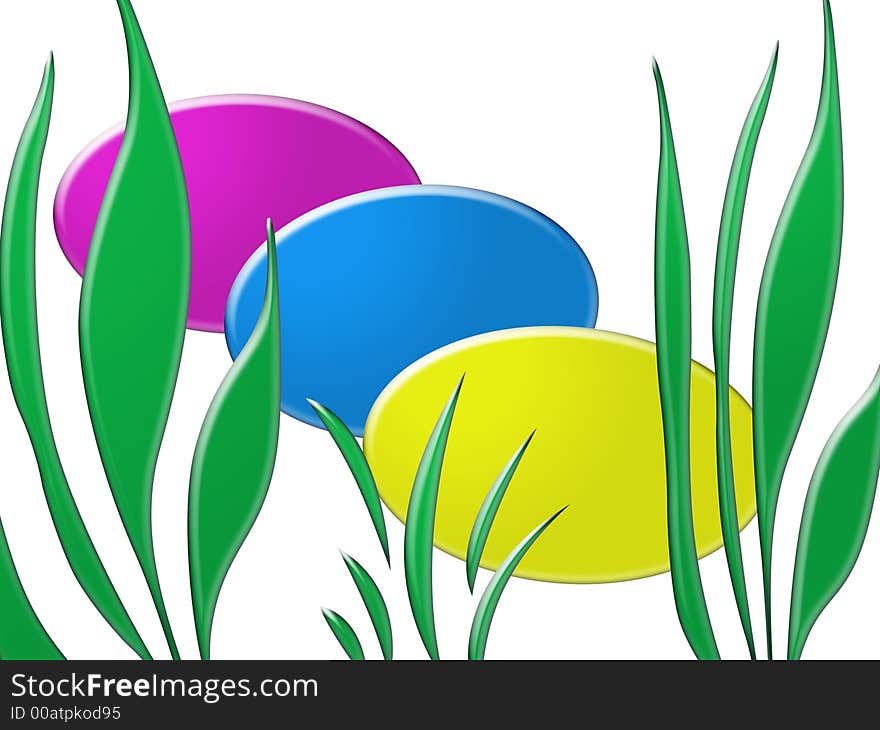 Abstract  colored easter eggs in the grass. Abstract  colored easter eggs in the grass