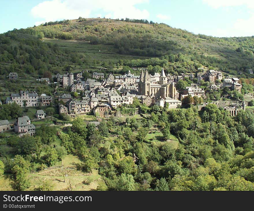 The village conques in france