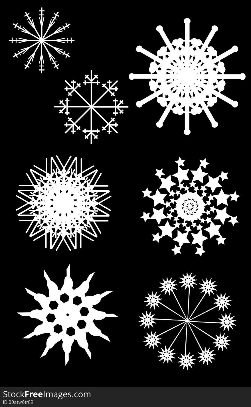 Non-Standard Snowflake Designs suitable for artwork. Non-Standard Snowflake Designs suitable for artwork