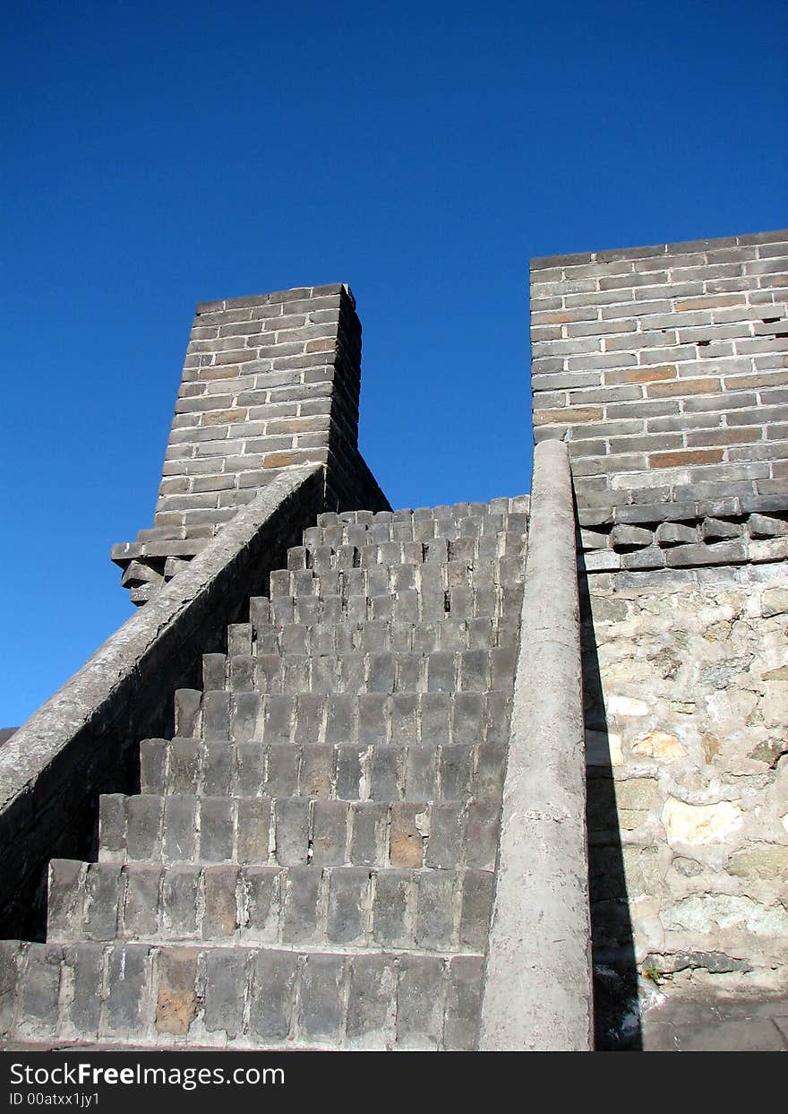 The end section of the great wall,china. The end section of the great wall,china