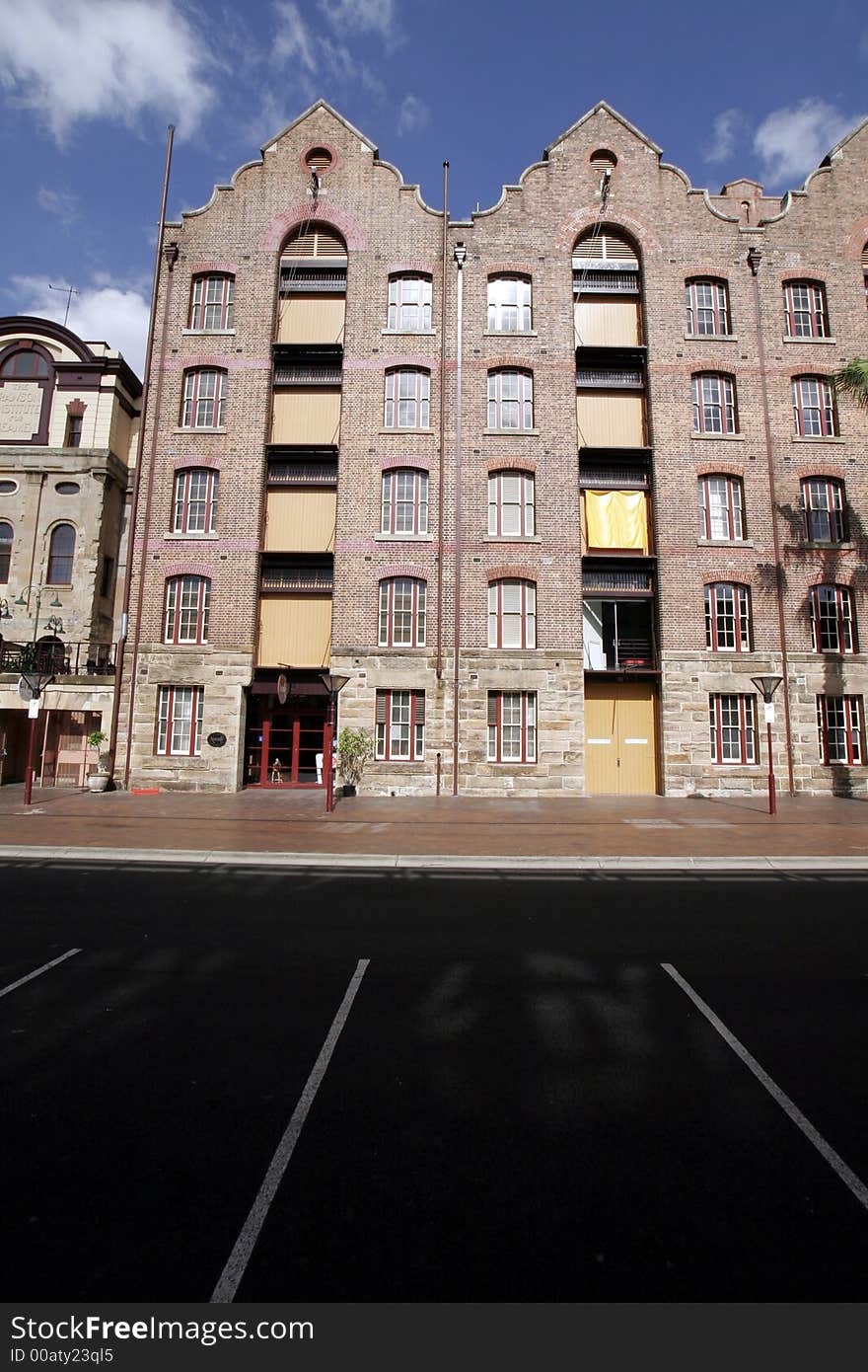 Apartment Building In Sydney, Australia - Parking Lot, Wide-Angle Perspective. Apartment Building In Sydney, Australia - Parking Lot, Wide-Angle Perspective