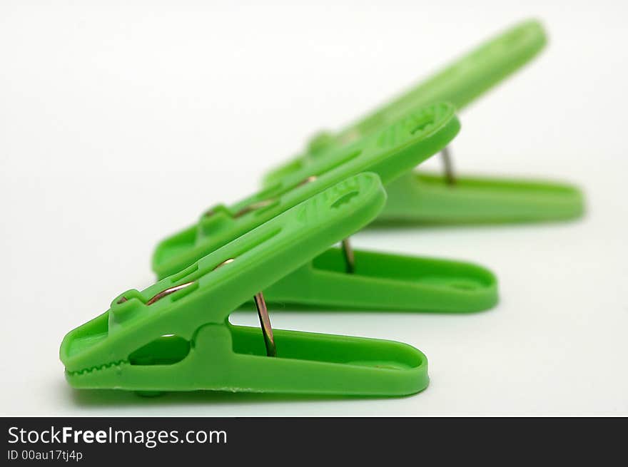 Green Clothespins