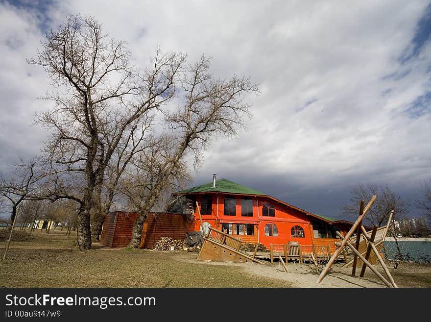 House near lake