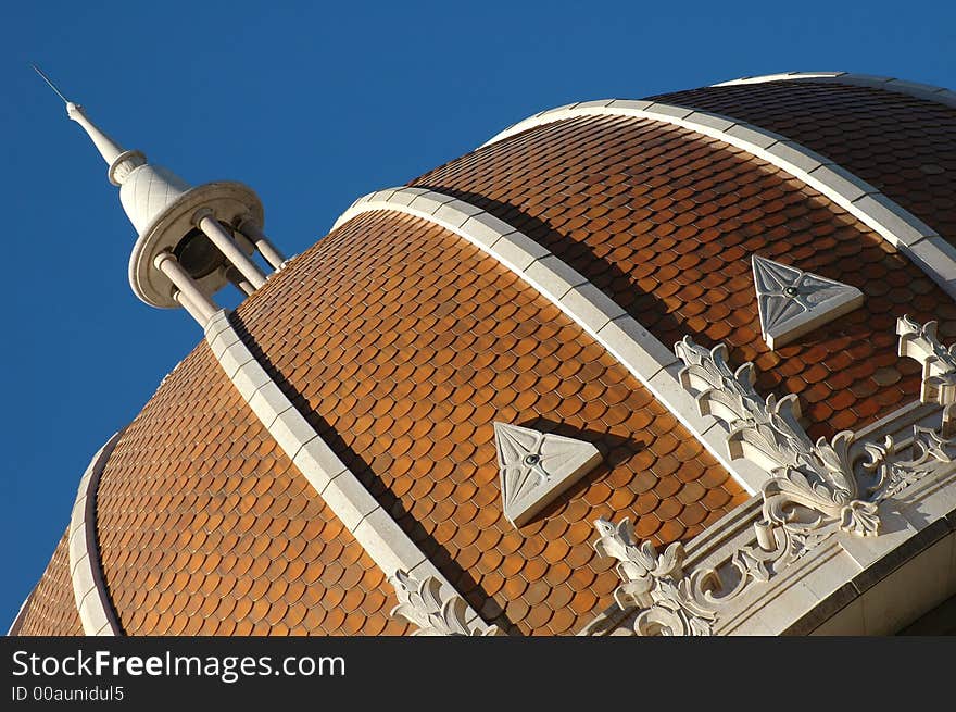 The Golden Dome is the center of Bahai gardens in Haifa Israel