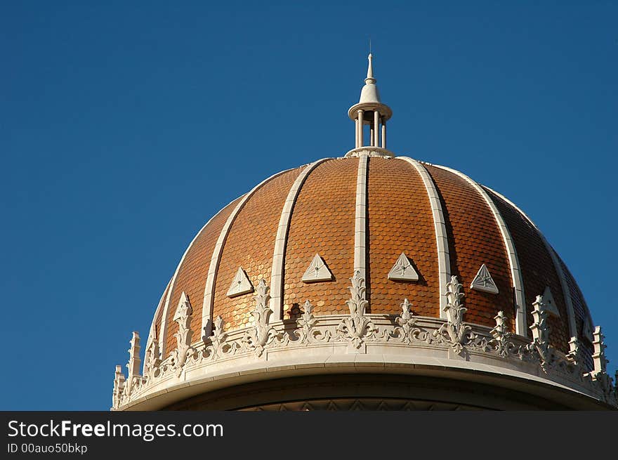 The Golden Dome is the center of Bahai gardens in Haifa Israel