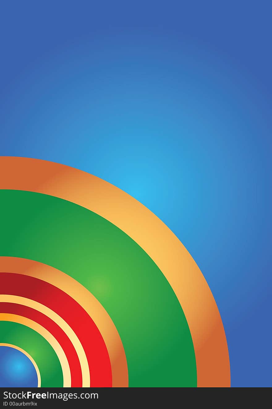 Orange,green,blue,yellow, and red color circle background