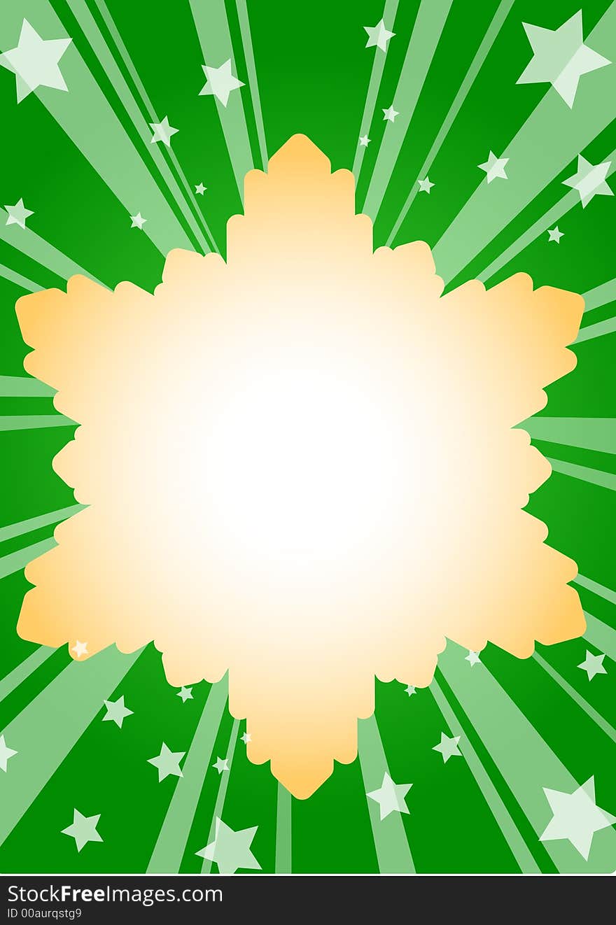 Green background on line and star. Green background on line and star