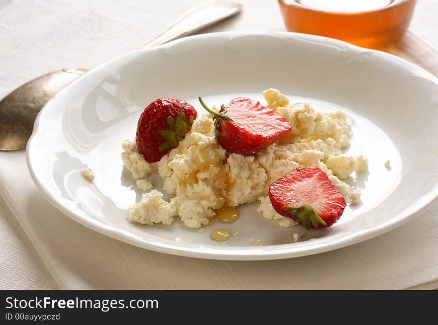 Cottage Cheese With A Strawberry