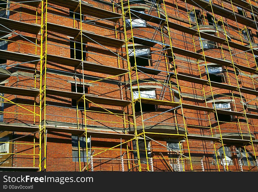 Building woods on construction of the multiroom modern house. Building woods on construction of the multiroom modern house