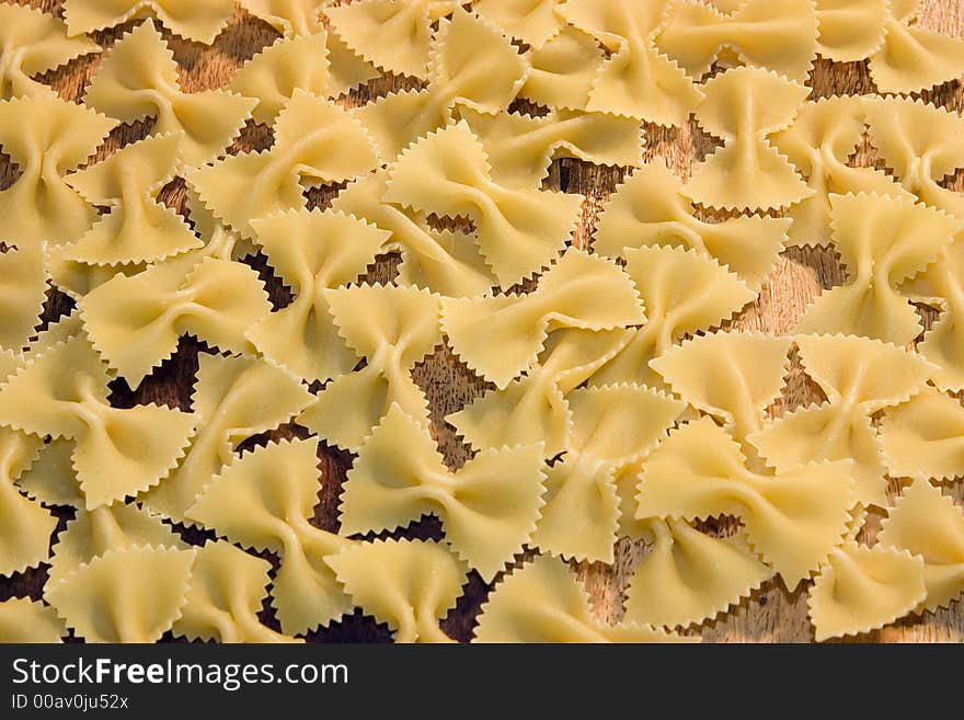 Italian pasta butterflies also known as farfalle