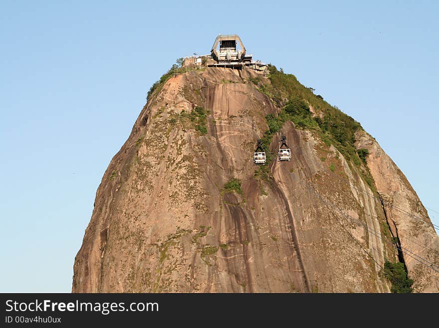 Rio de Janeiro's Sugar Loaf view and Cable Car. Rio de Janeiro's Sugar Loaf view and Cable Car