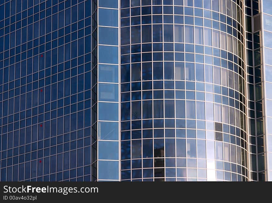 Glass wall of office building texture