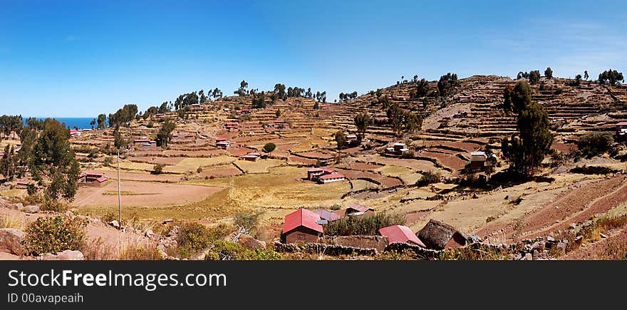 Tequile Island on Lake Titicaca, Peru South America