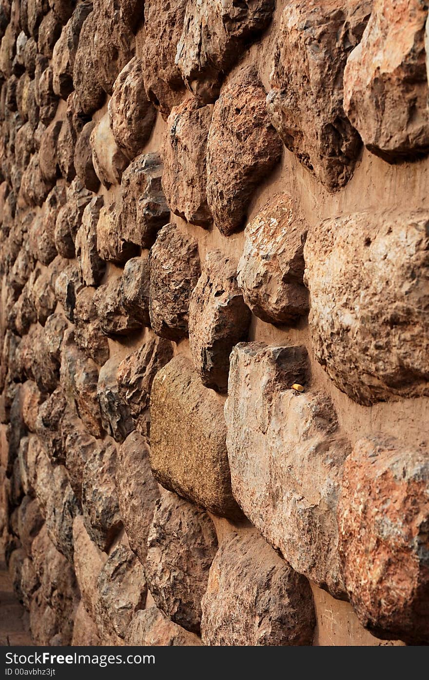 An ancient Inca wall found in Cusco, Peru