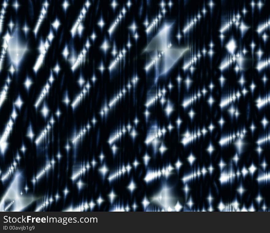 Dark blue background fractal image with white stars and twinkles. Dark blue background fractal image with white stars and twinkles