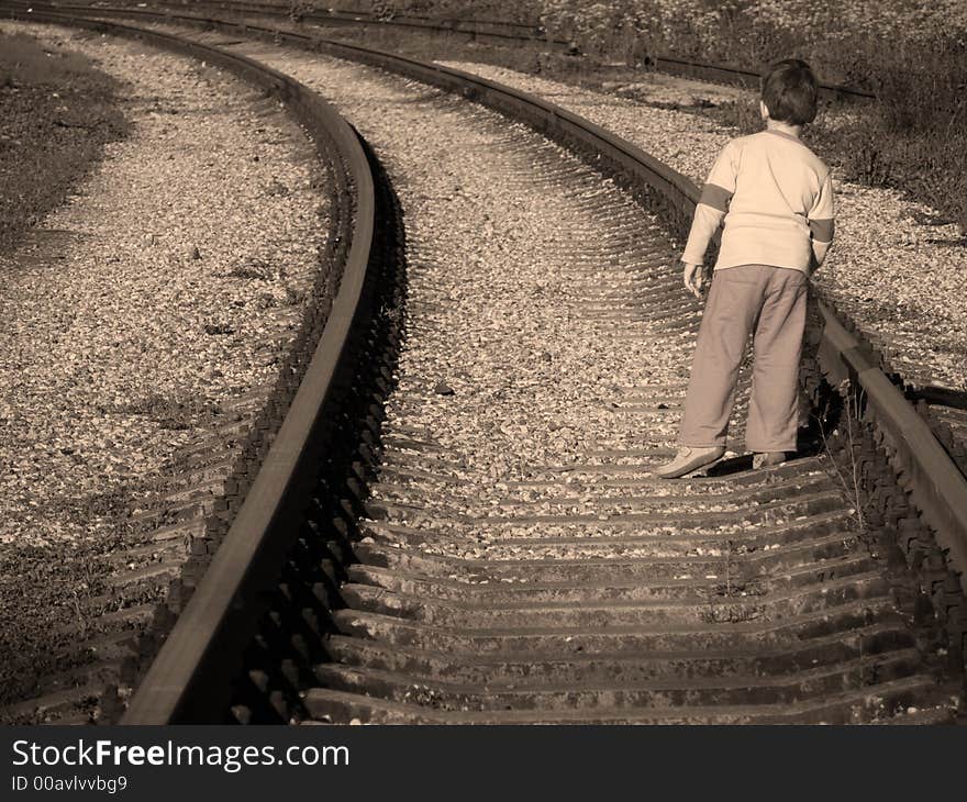 The little boy one on the railway. The little boy one on the railway