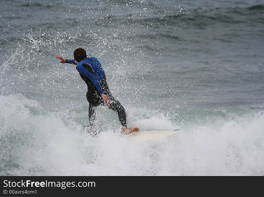 Surfer in the top of the wave. Surfer in the top of the wave