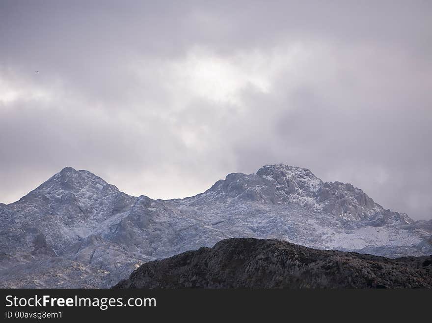 Mountain with snow