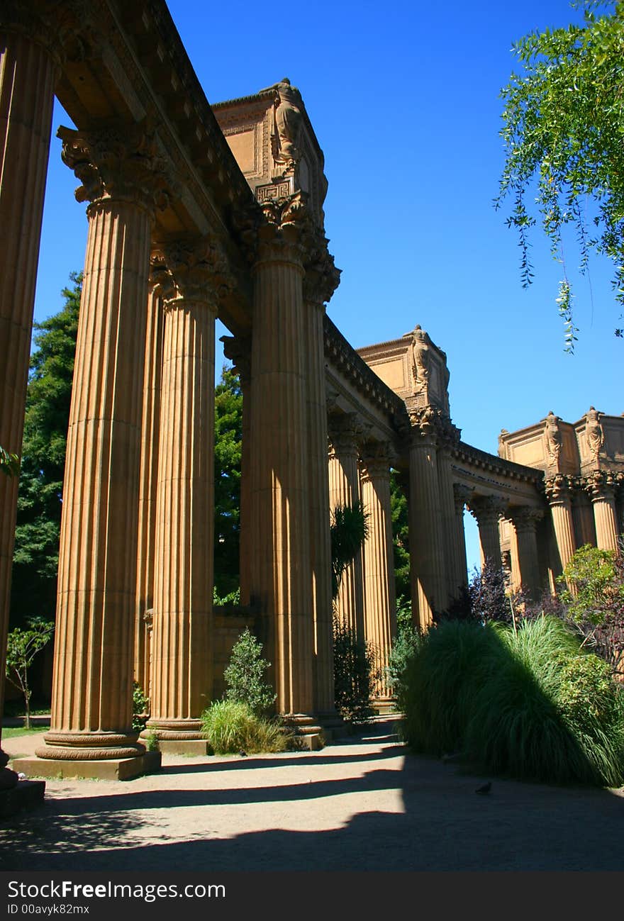 The Palace of Fine Arts in the Marina District of San Francisco, California. The Palace of Fine Arts in the Marina District of San Francisco, California