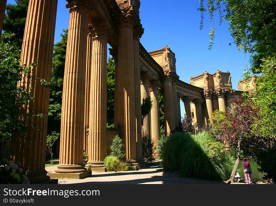 The Palace of Fine Arts in the Marina District of San Francisco, California. The Palace of Fine Arts in the Marina District of San Francisco, California