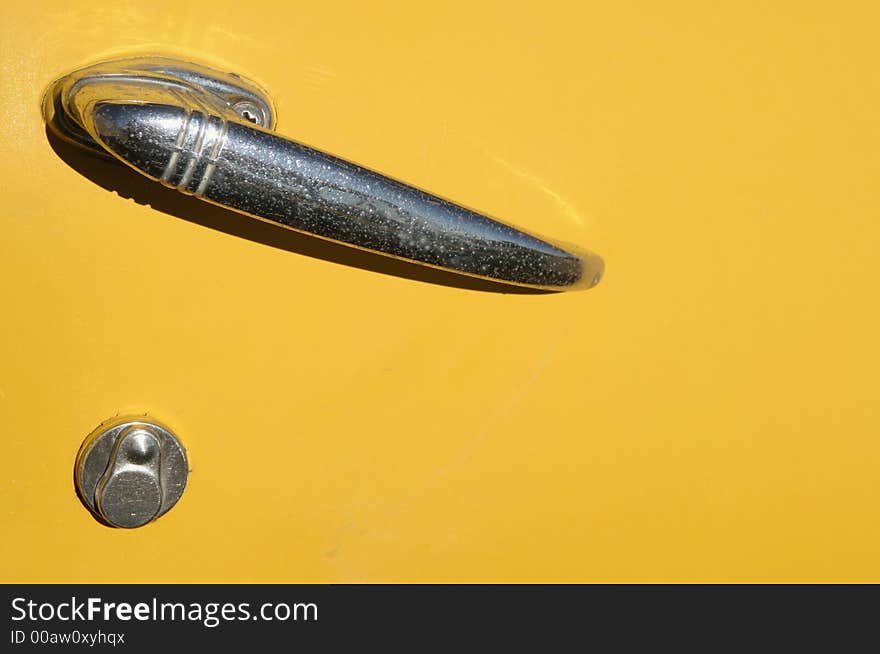 Chrome On Yellow Door