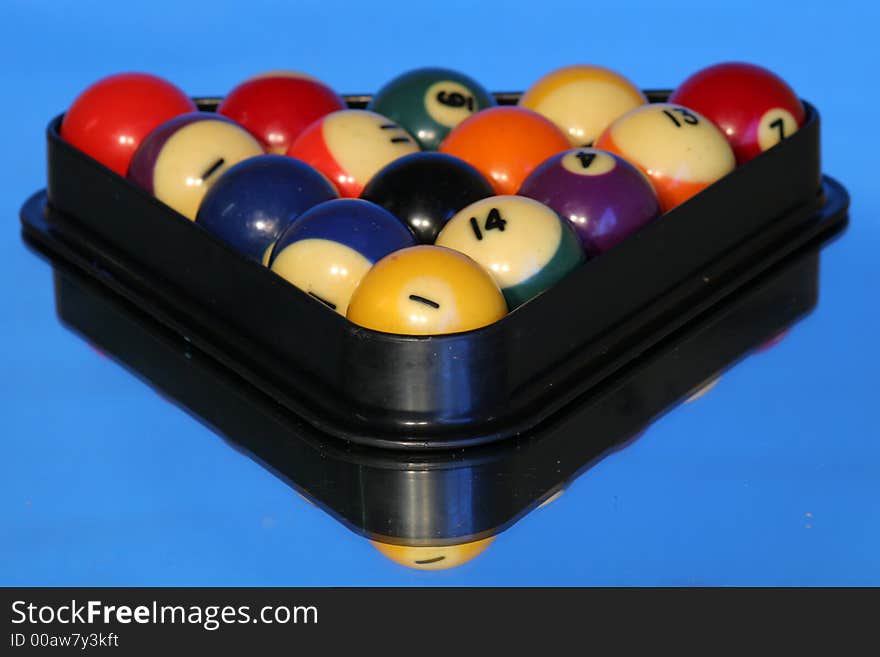 Pool Balls On Blue