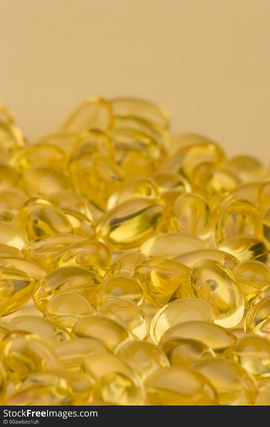 Close up of fish oil - evening Primrose oil, a Healthy supplement .