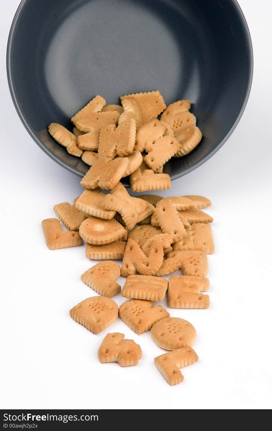 Letter cookies out of a bowl