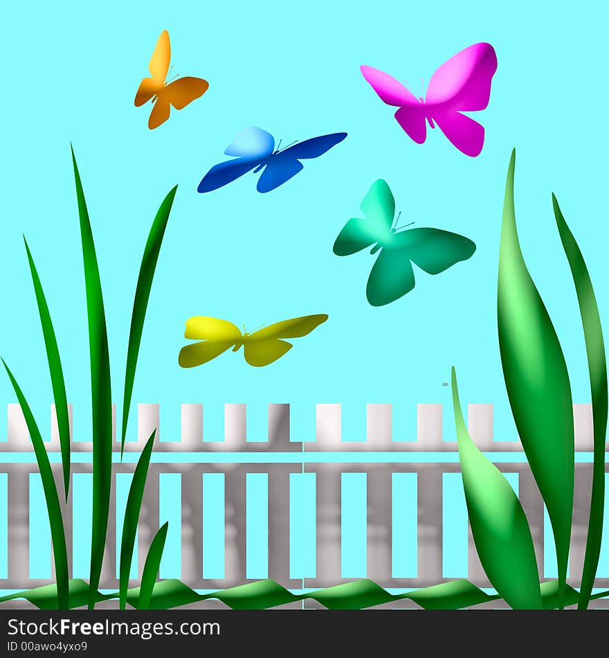 Butterfly garden art