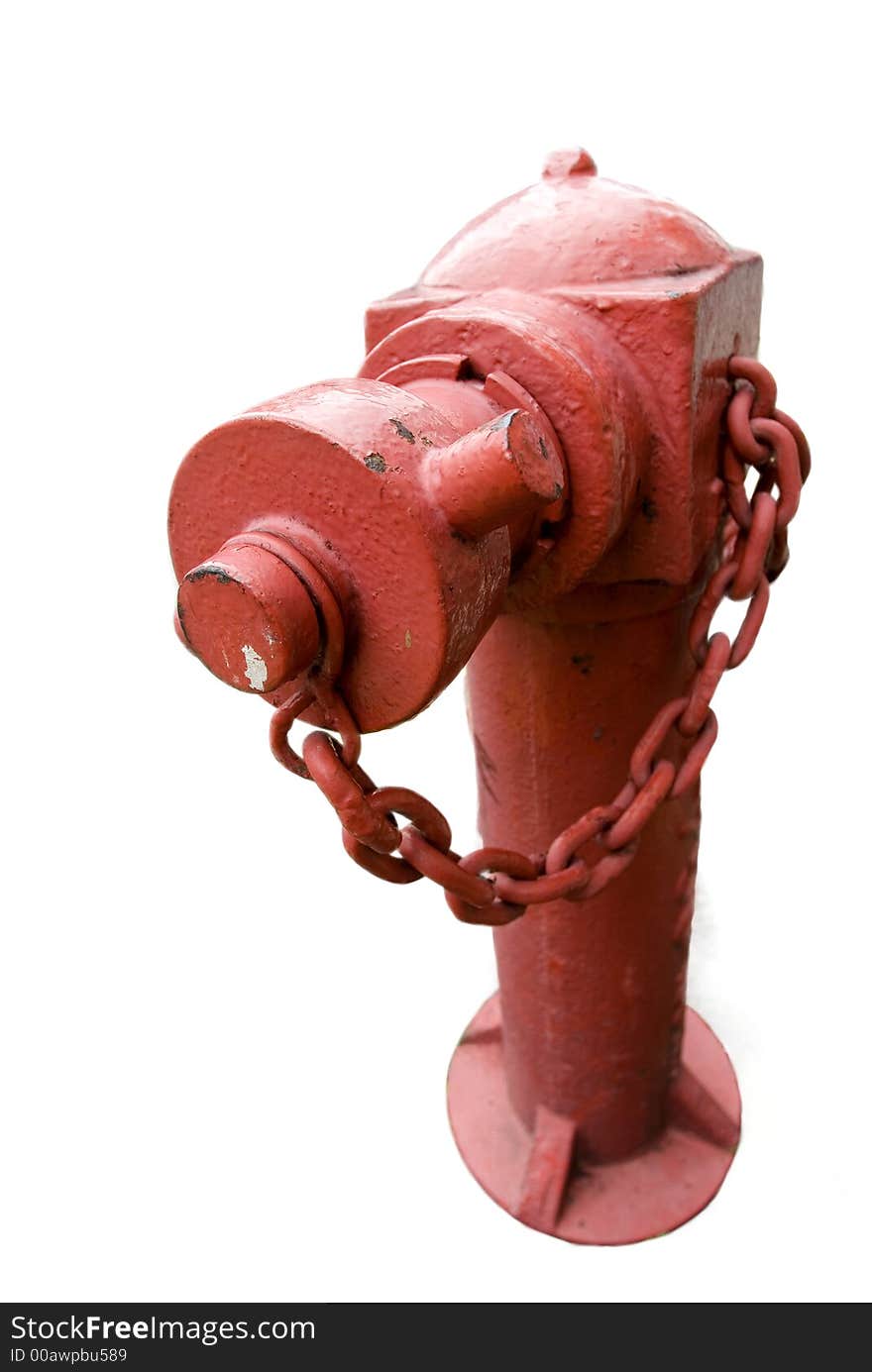 Red Fire Hydrant isolated on White Background