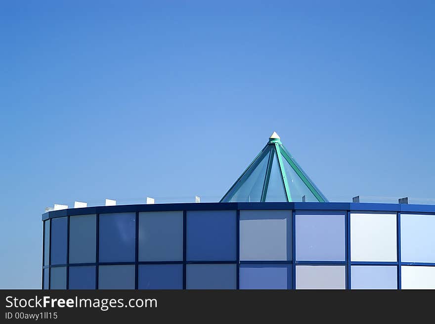 Modern building and a blue sky. Modern building and a blue sky