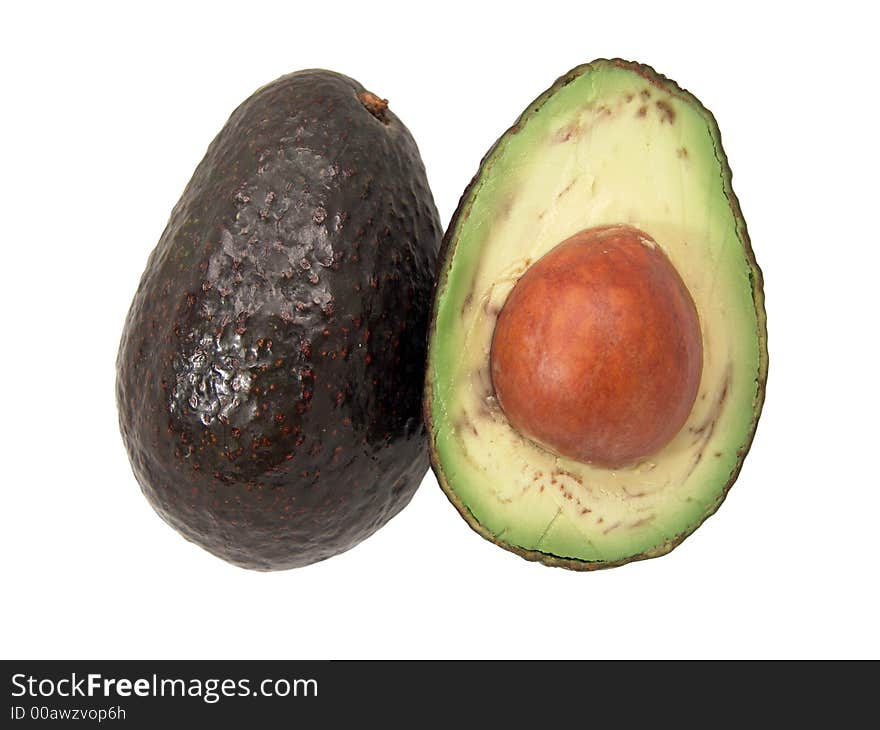 Macro view of avocado pears showing creamy flesh