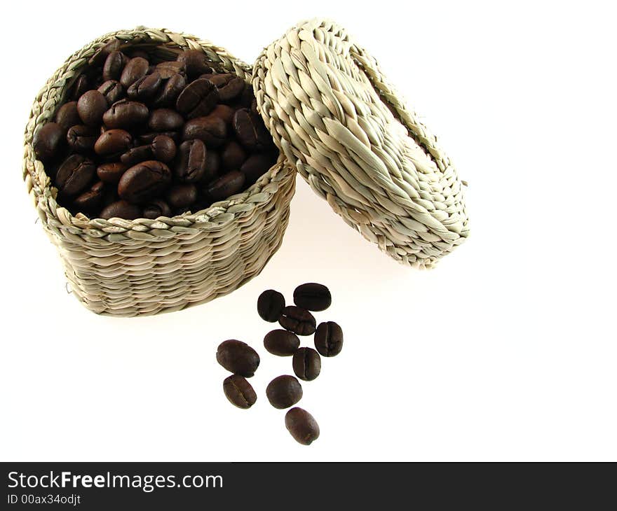 Coffe beans in a basket