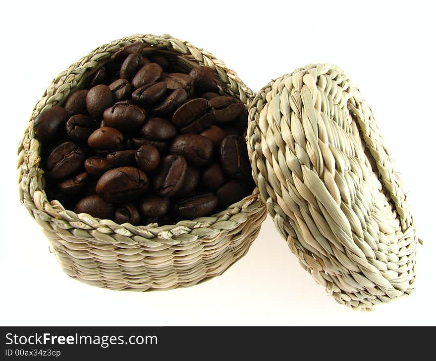 Coffe beans in a basket