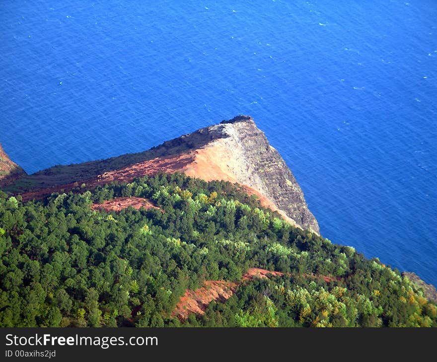 Sheer cliff overlooking the ocean. Sheer cliff overlooking the ocean