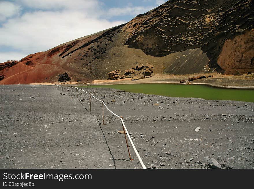 Lanzarote Beach & green lagoon