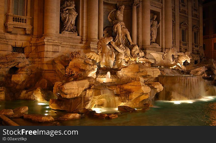 Fountain by night