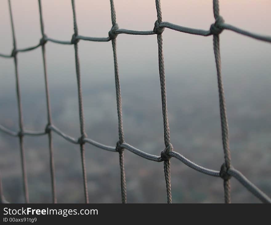 Net of ropes against degrade background