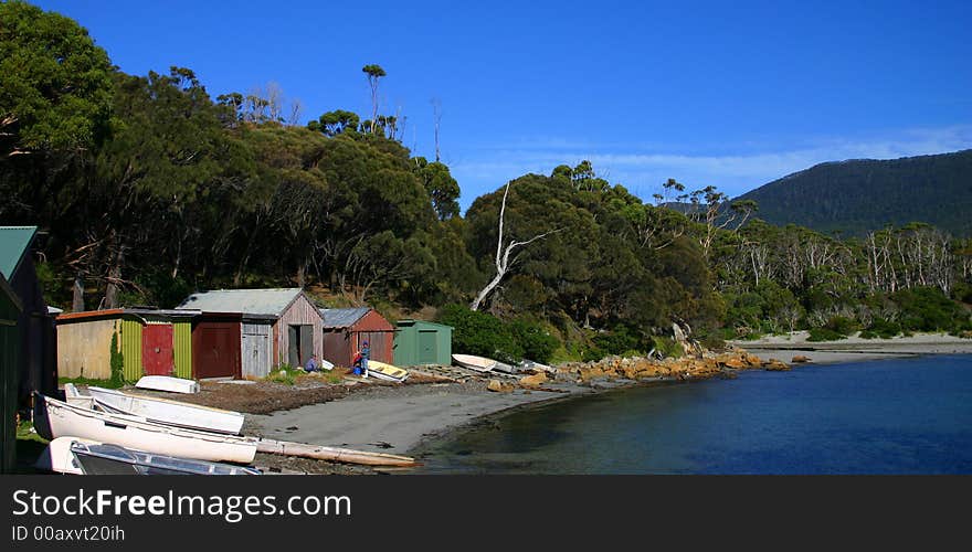 Fisherman in remote part of Australia's Tasmanian Coast. Fisherman in remote part of Australia's Tasmanian Coast