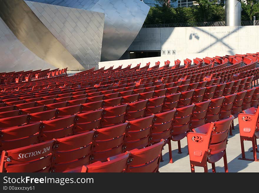 Empty seats at a stadium. Empty seats at a stadium