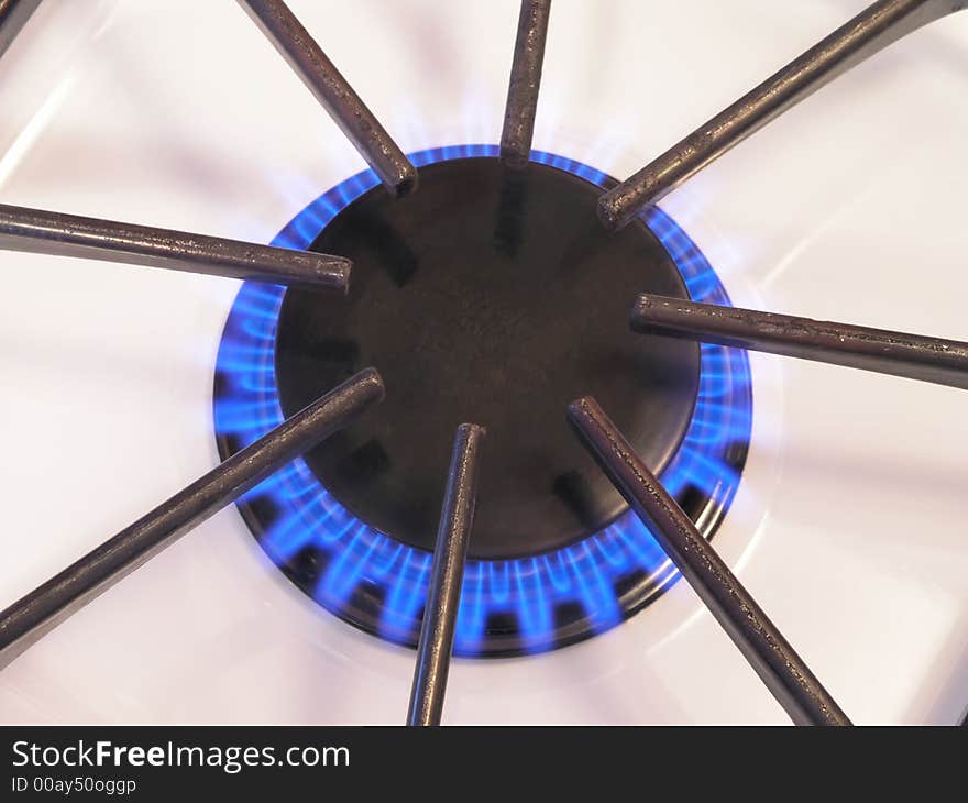 Single gas burner close up. Single gas burner close up