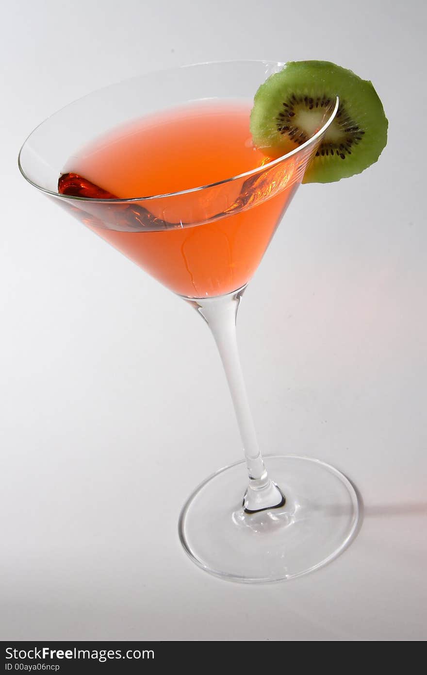 Cold strawberry martini with kiwi. Cold strawberry martini with kiwi