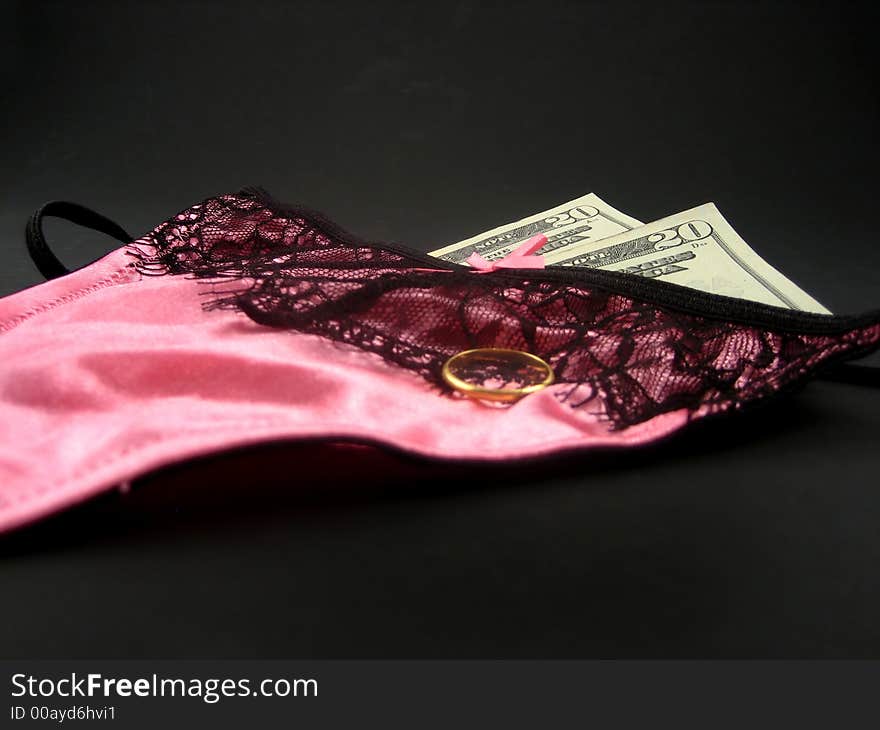 Sexy lingerie and money