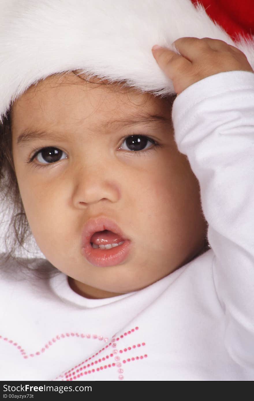 Toddler With Santa Hat